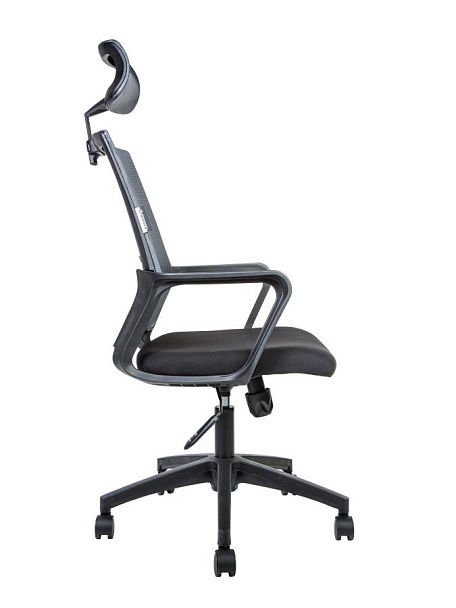 Кресло офисное / Бит / черный пластик / темно серая сетка / черная ткань - Вид 3