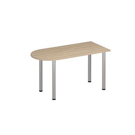 Стол письменный полукруглый на хромированных опорах Формула МХ ФР 2101 вяз светлый - Фото предпросмотра