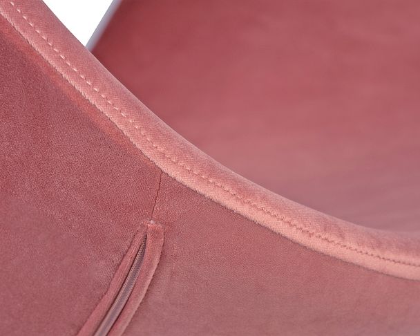 Кресло дизайнерское DOBRIN SWAN (розовый велюр BLUVEL52, алюминиевое основание) - Вид 6