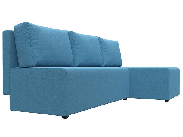 Диван угловой Поло правый угол Рогожка голубой - Вид 3