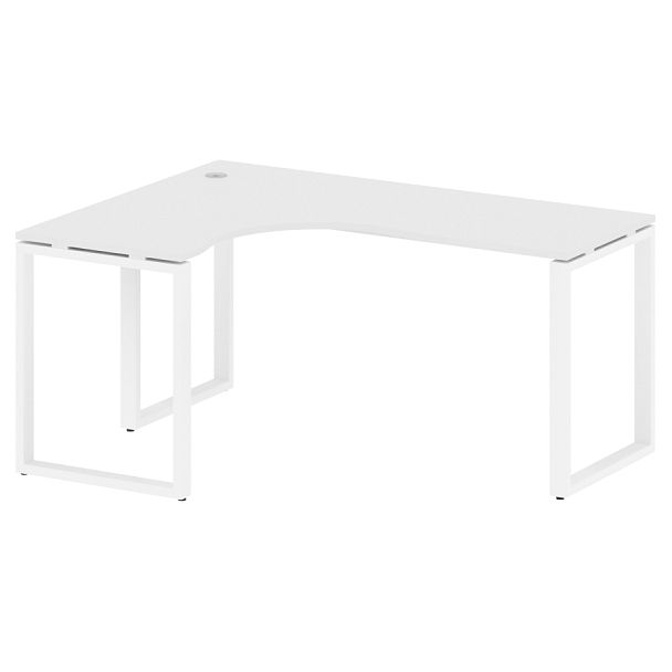 Metal System Стол криволинейный левый на О-образном м/к БО.СА-4 (L) Белый/Белый металл 1600*1200*750 - Вид 1