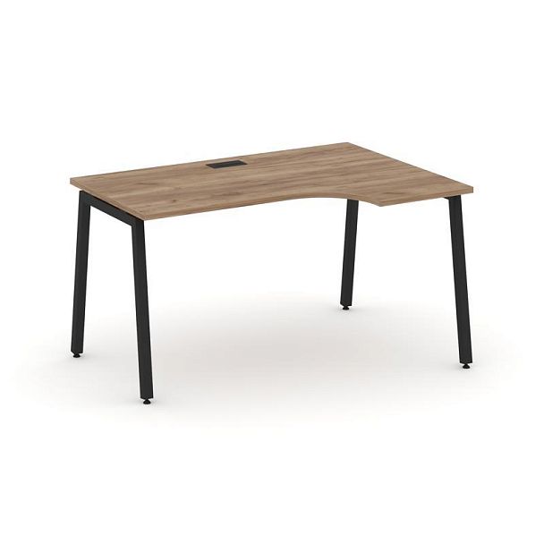 Стайл Проджект Стол рабочий эргоном. SN-4A.SPA-011(R) Дуб Табак/Металл Черный 1380*700/980*750 - Вид 1