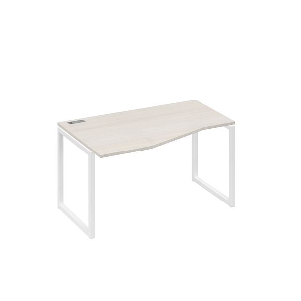 Стол эргономичный левый "Техно" на металлокаркасе QUATTRO A4 А4 Б4 063 БП дуб / металлокаркас белый - Вид 1