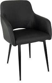 Кресло Бюрократ CH-380F черный экокожа на ножках металл - Фото предпросмотра