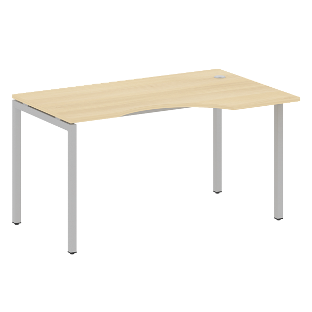 Metal System Quattro Стол криволинейный правый на П-образном м/к 40БП.СА-2 (R) Акация/Серый металл 1400*900*750 - Вид 1