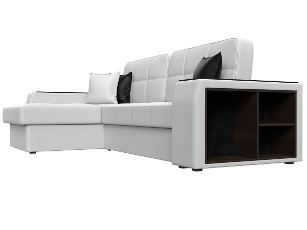 Угловой диван Брюссель левый (полностью экокожа белая) - Вид 3
