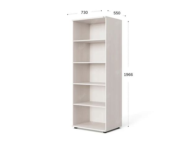 UNITY РШ-02Г ДУБ МОЛОЧНЫЙ Стеллаж открытый Прямой 730х550х1966 - Вид 1