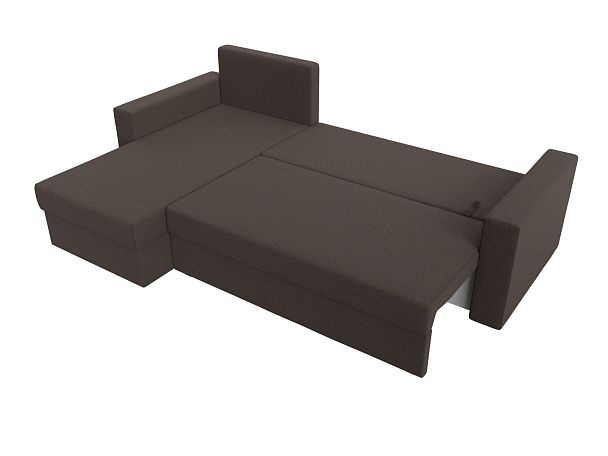 Диван угловой Траумберг Лайт левый угол Рогожка коричневый - Вид 8