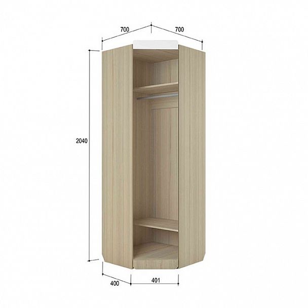 Шкаф угловой "Стиль 3" Кофе с молоком - Вид 2