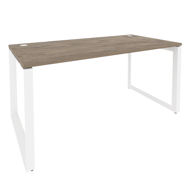 Onix Стол рабочий на О-образном м/к O.MO-SP-4.8 Тиквуд темный/Белый металл 1580*800*750 - Вид 1