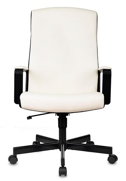 Кресло руководителя Бюрократ DOMINUS белый/черный экокожа крестов. металл - Вид 1