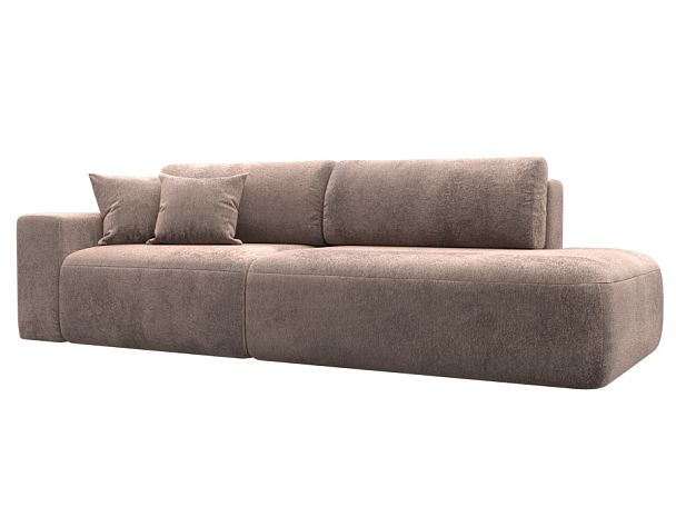 Диван прямой Лига-036 НПБ Модерн подлокотник слева Велюр бежевый - Вид 1