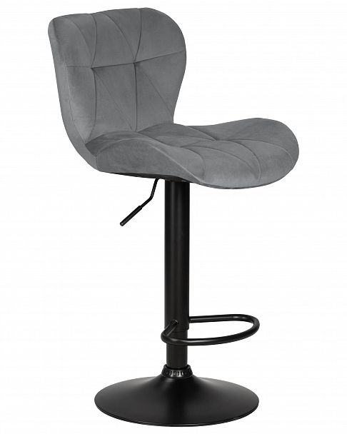 Стул барный DOBRIN BARNY BLACK (серый велюр (MJ9-75)) - Вид 2