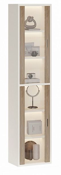 Шкаф-витрина Домино СУ(ш1в2)+2ФС Белый/Нельсон - Вид 2