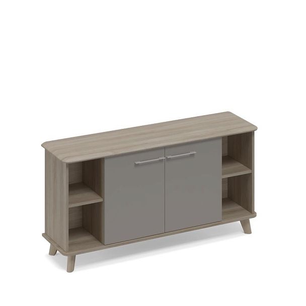 Шкаф низкий полузакрытый греденция Time wood ТМ 350 ВЛ/ВЛ/ВЛ вяз либерти (корпус, столешница, топ) / мокко премиум (фасад) - Вид 1