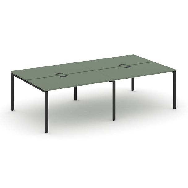 Concept Рабочая станция на 4 места CN.DRS-006 Кобо/Металл Черный 2360*1480*750 - Вид 1