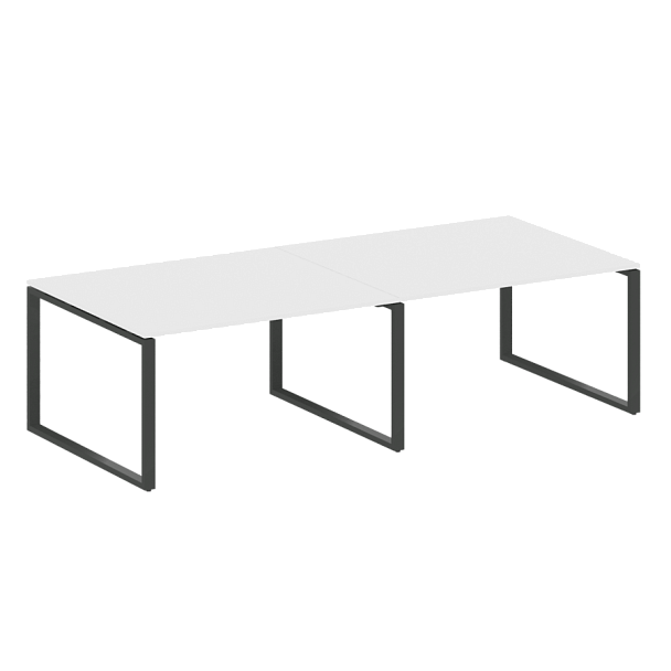 Metal System Перег. стол (2 столешницы) на О-образном м/к БО.ПРГ-2.3 Белый/Антрацит металл 2800*1235*750 - Вид 1
