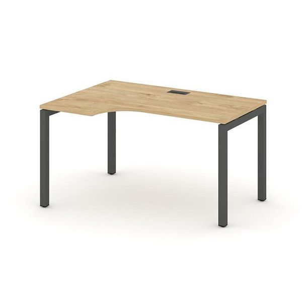 Стайл Проджект Стол рабочий эргоном. SN-5P.SPA-022(L) Тиквуд Светлый/Металл Антрацит 1580*800/980*75 - Вид 1