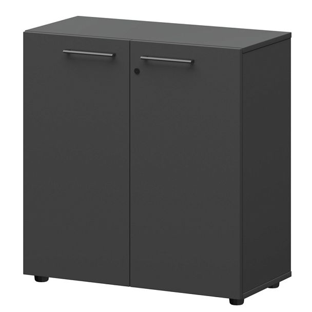 Шкаф низкий закрытый СМШ28F(Ч) Графит 792x380x811 Кортез - Вид 1