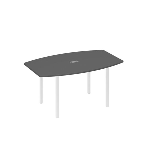 Стол 160 для переговоров на каркасе DUE A4 А4 Б2 111 БП антрацит премиум / металлокаркас белый - Вид 1