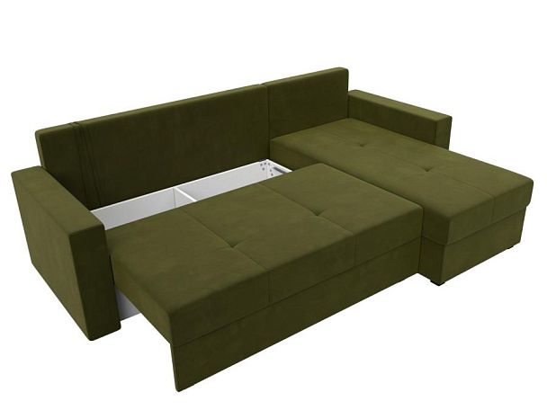 Диван угловой Верона Лайт угол правый (полностью вмикровельвет зеленый) - Вид 7