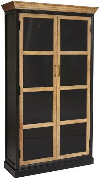 Шкаф книжный Secret de Maison Блэк Лэйбл/Black Label (мод. DA-2289), дерево акация, манго, мдф, черный/натуральный - Вид 1