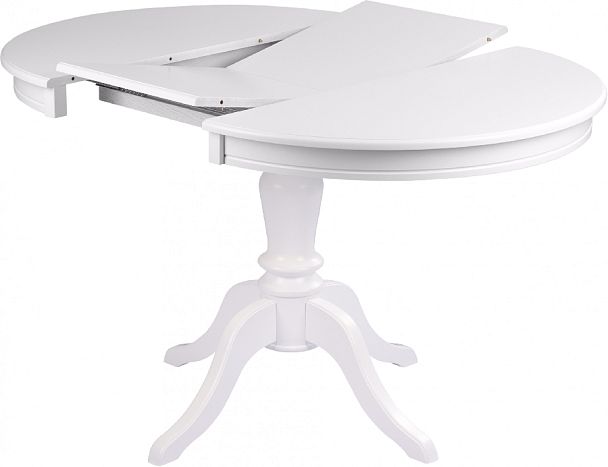 Стол деревянный раздвижной Элат D90(130)х90х76 Белый - Вид 4
