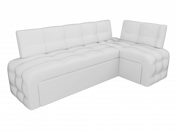 Кухонный угловой диван Люксор правый (полностью экокожа белая) - Вид 4