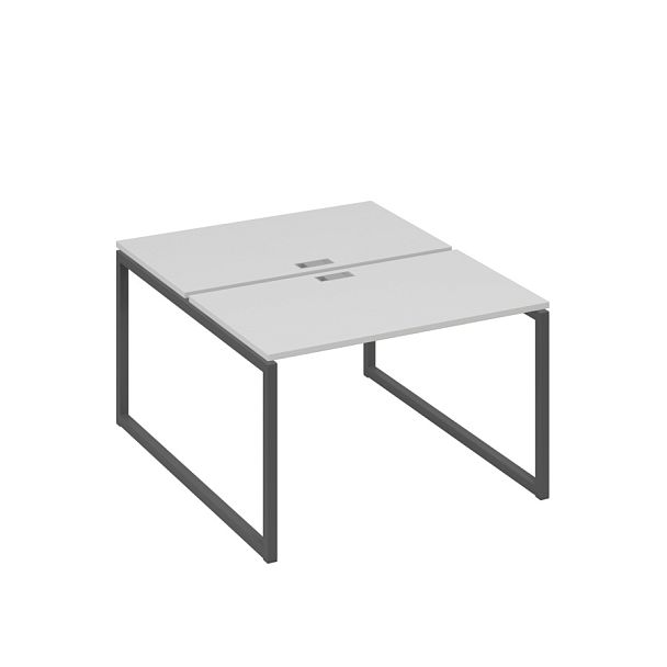 Рабочая станция 2х120 на металлокаркасе QUATTRO A4 А4 Б4 173 БП серый / металлокаркас антрацит - Вид 1