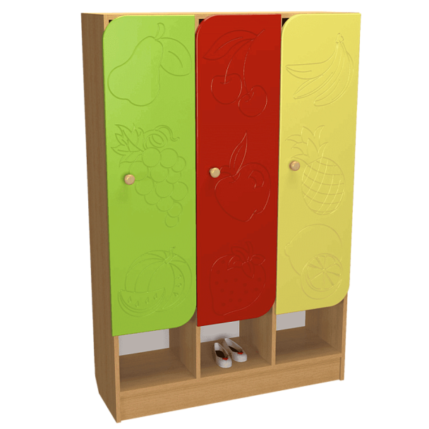 Шкаф 3-х секционный с нишей под обувь Фрукты ШФН-014 - Вид 1