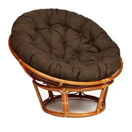 Кресло Папасан/Papasan (23/01 W) /с подушкой и ремешками/Cognac (коньяк) - Фото предпросмотра