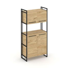 Rift Шкаф 4 ниши широкий RF.SS-42 Тиквуд Светлый/Металл Черный 798*396*1648 - Фото предпросмотра