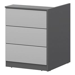 Модуль завершающий высокий левый СМР-21.8 Графит/Белый 825x880x1155 Ресепшен Смарт - Фото предпросмотра