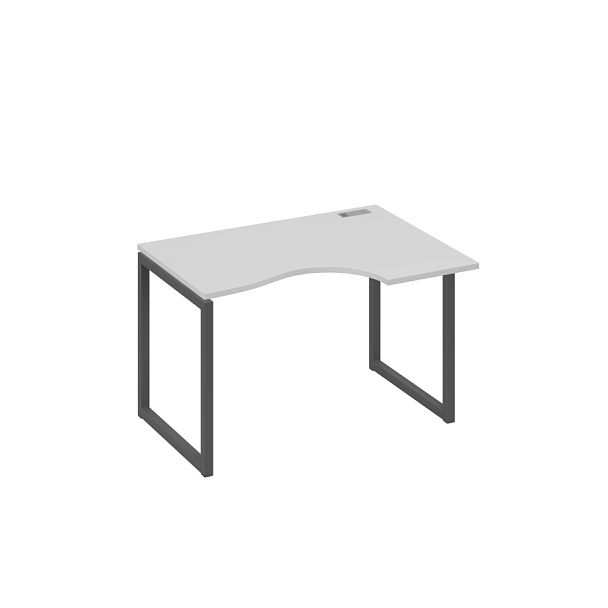 Стол эргономичный правый на каркас QUATTRO Классика A4 А4 Б4 042 БП серый / металлокаркас антрацит - Вид 1