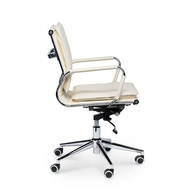 Кресло Харман LB / (ivory) хром / слоновая кость экокожа - Вид 3
