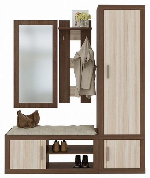 Стенка для прихожей Toivo ТОЙ-ПР 7 Карамель/Шамони - Вид 1