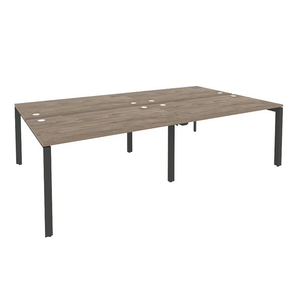 Onix Рабочая станция на П-образном м/к O.MP-D.RS-4.3.8 Тиквуд темный/Антрацит металл 2760*1635*750 - Вид 1