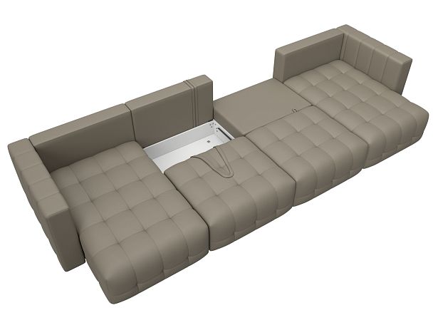 Диван П-образный Лига-052 НПБ Лонг Экокожа бежевый - Вид 8