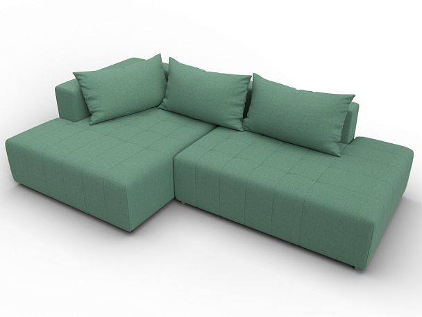 Диван угловой Лига-103 НПБ угол левый Рогожка зеленый - Вид 6