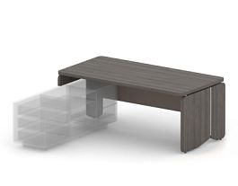 АККОРД/ACCORD RACR002-18x9 Стол левый под тумбу 1800х900х750 Дуб Термо/Серый камень - Фото предпросмотра