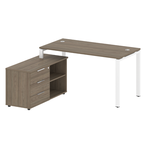 Metal System Р. ст. с тумбой на П-образном м/к БП.РС-СТС-2.3 (L) Вяз/Белый металл 1500*1520*750 - Вид 1