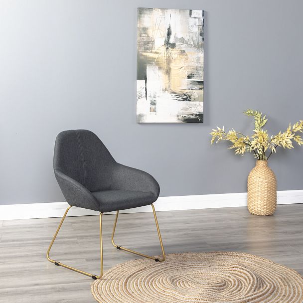 Кресло Kent тёмно-серый/Линк золото - Вид 9