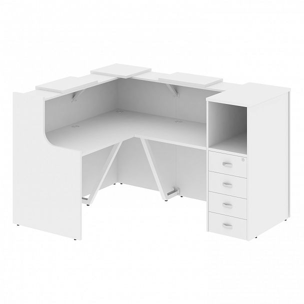 Ресепшн Г-образный "Onix" O.R-K-26 белый бриллиант - Вид 1