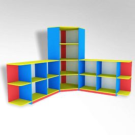 Стеллаж Уголок, цветной - Фото предпросмотра