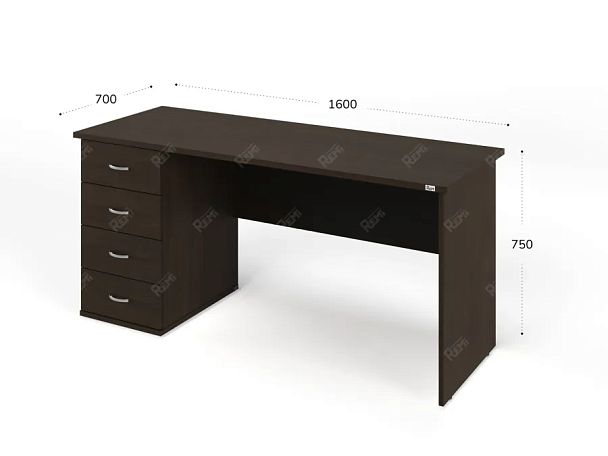 ЛАЙТ / LIGHT RLG008-16x7L Однотумбовый стол 160x70x75 Венге - Вид 3