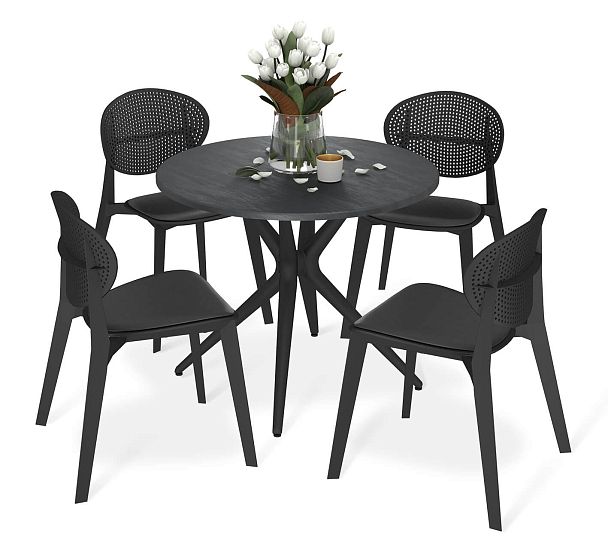 Обеденная группа Sheffilton SHT-DS254 каменный уголь/черный - Вид 2