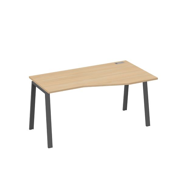 Стол эргономичный правый "Техно" на металлокаркасе TRE A4 А4 Б3 066 БП натуральный дуб / металлокаркас антрацит - Вид 1