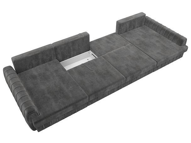 Диван П-образный Лига-057 НПБ Лонг Велюр серый - Вид 8