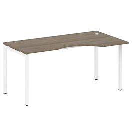 Metal System Quattro Стол криволинейный правый на П-образном м/к 40БП.СА-1 (R) Вяз/Белый металл 1600*900*750 - Фото предпросмотра