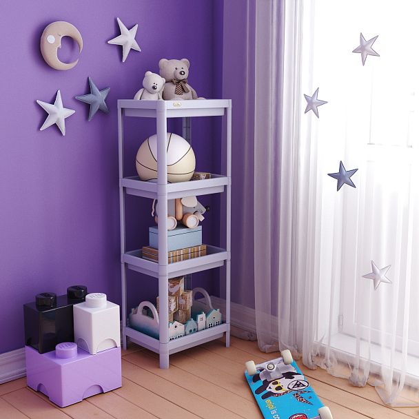 Стеллаж Sheffilton SHT-SS25-4 пастельно-лиловый - Вид 5